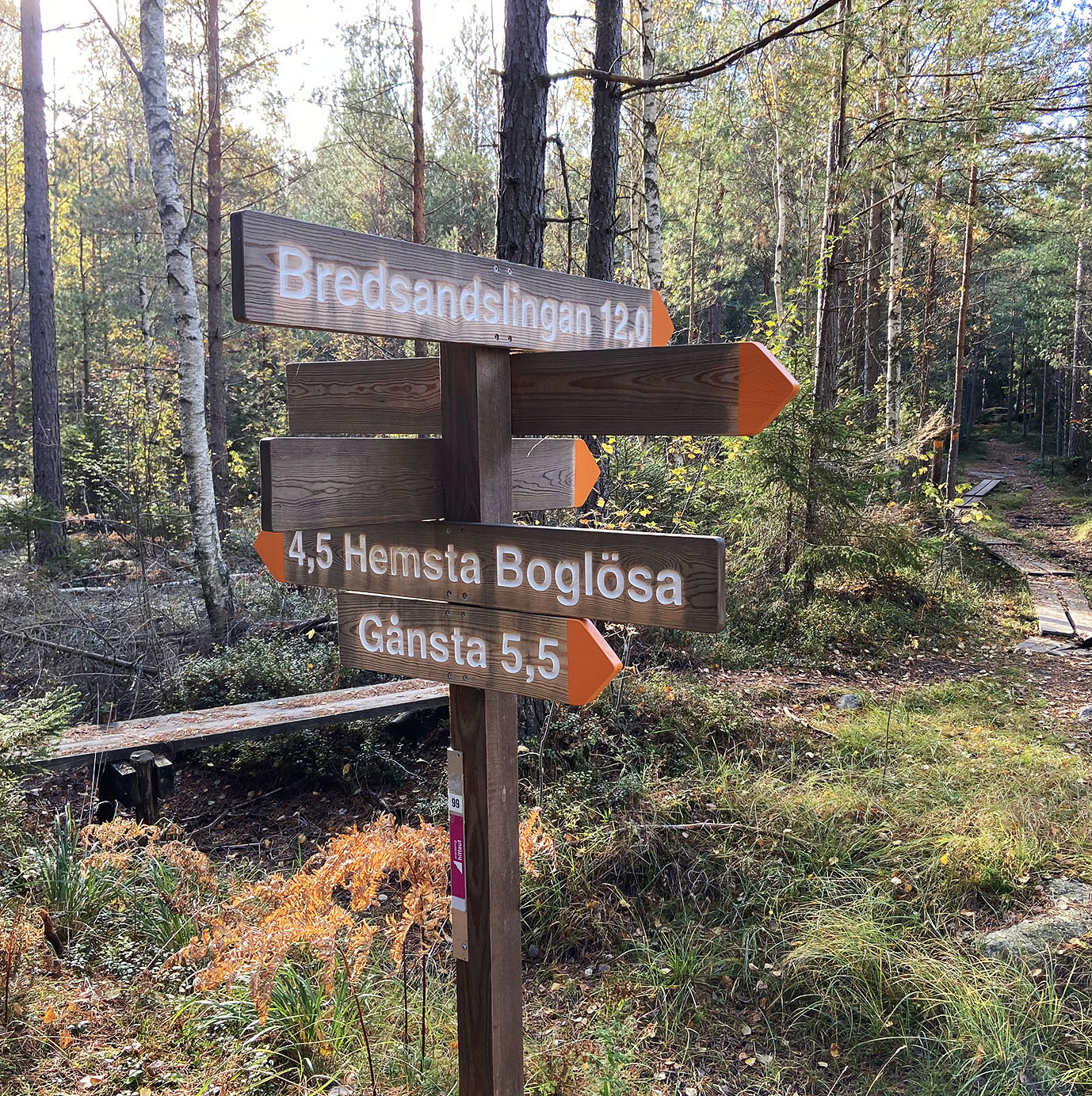 Skyltar längs Bredsandslingan