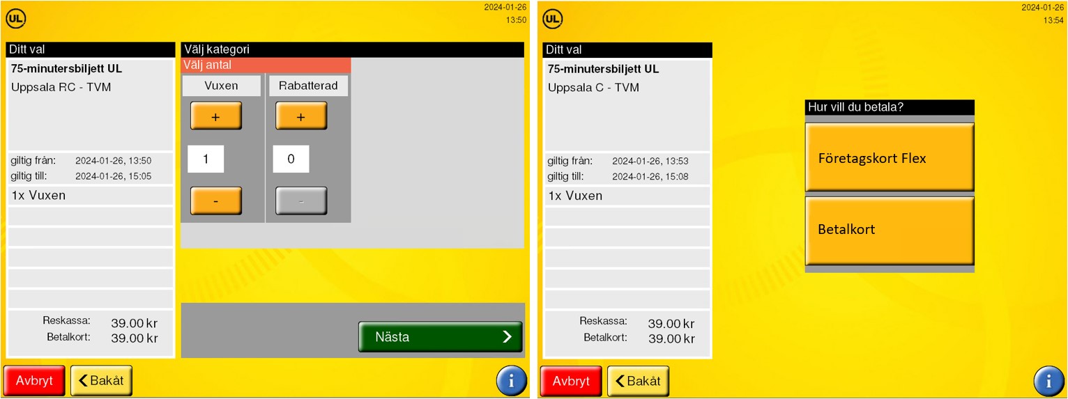 Instruktion biljettautomat